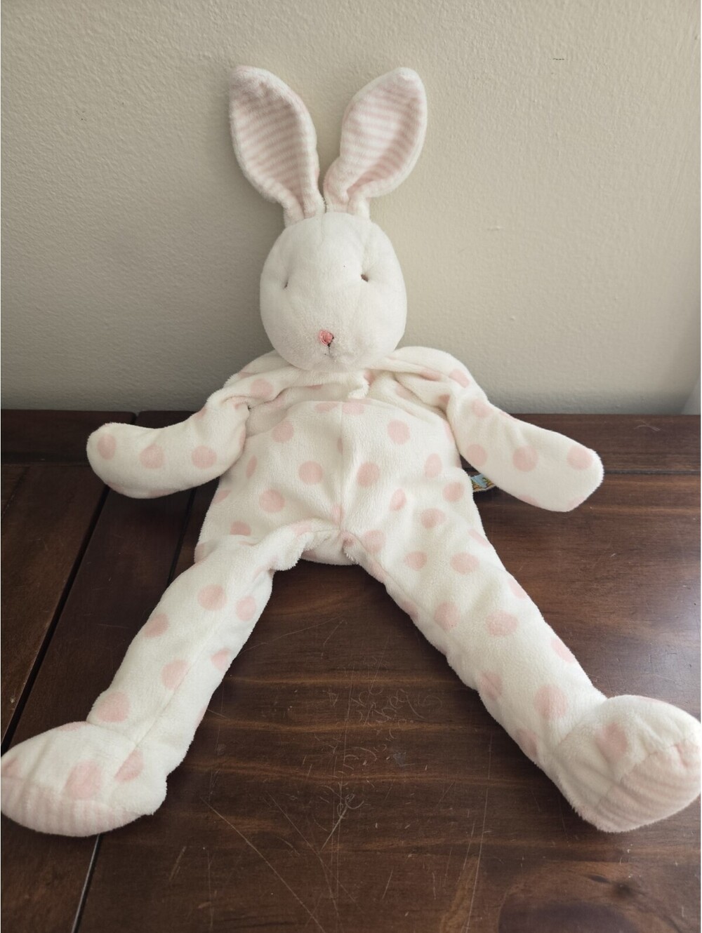 Bunny Rabbit Plush Bunnies By The Bay Carrots White Pink Polka Dots Stuffed Toy